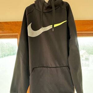 Nike Black and Yellow Swoosh Hoodie